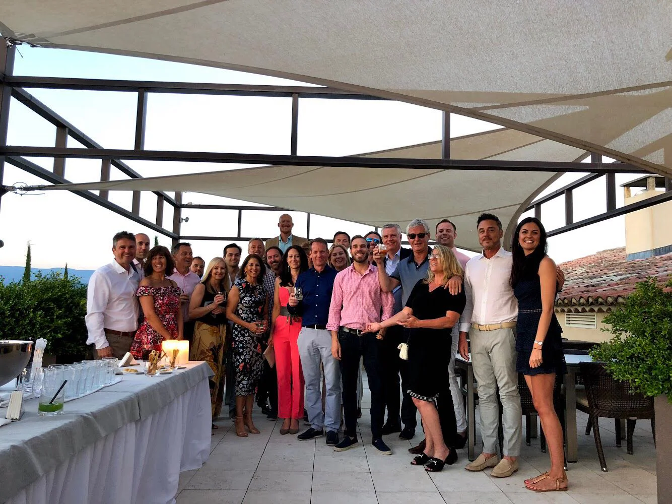 Private group gathered on a terrace