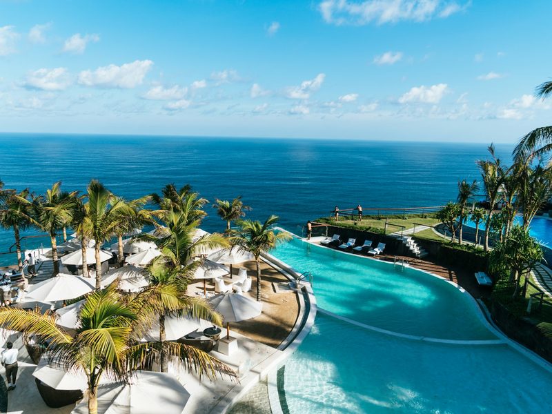 Hotel pool overlooking the sea