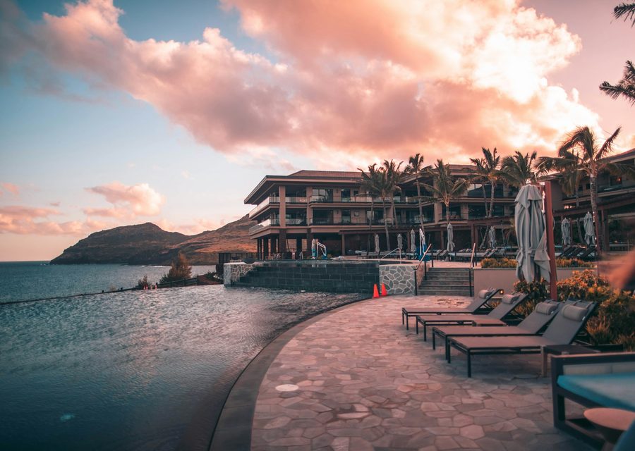 Infinity pool at a luxury hotel